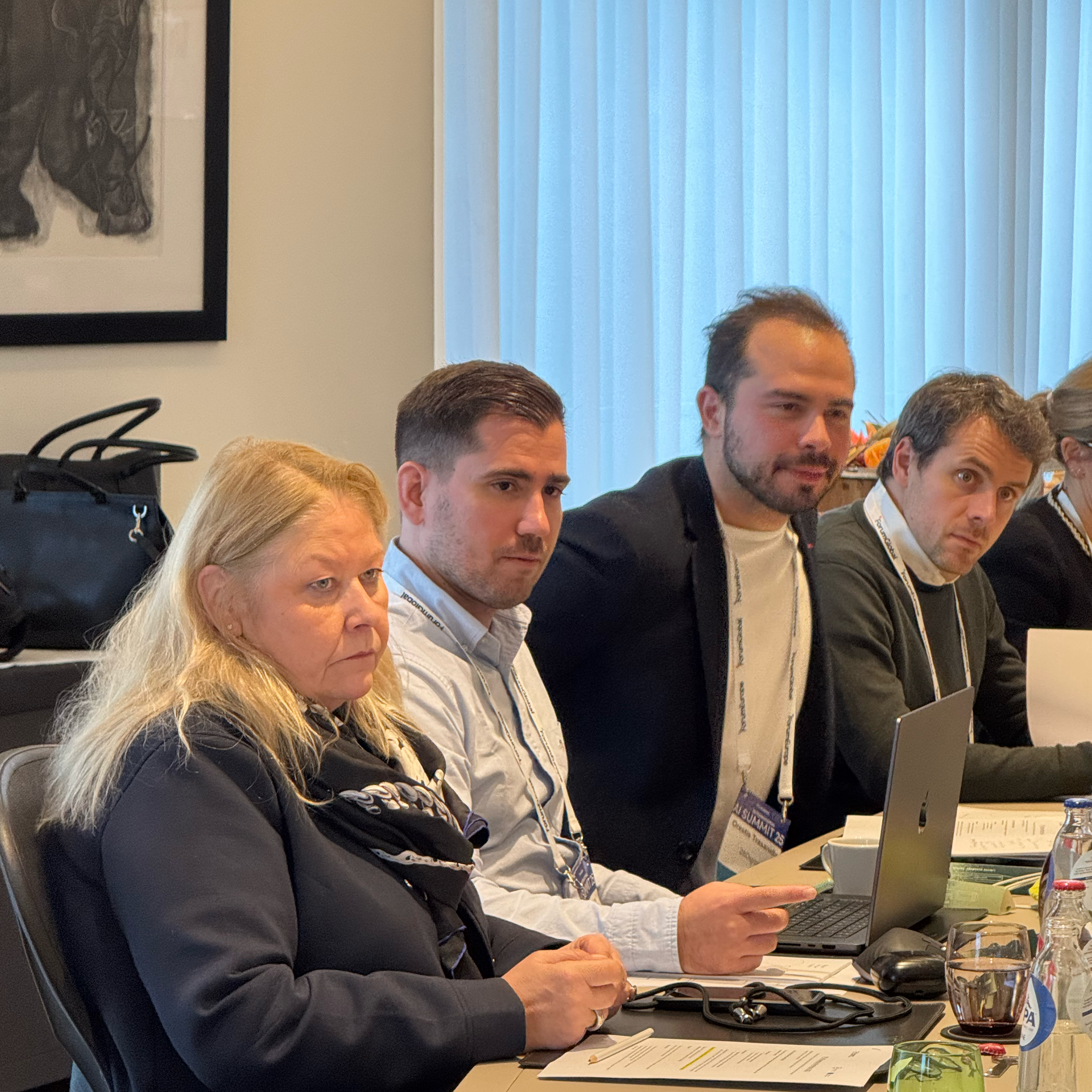 Speaker sharing data visualizations during a talk.